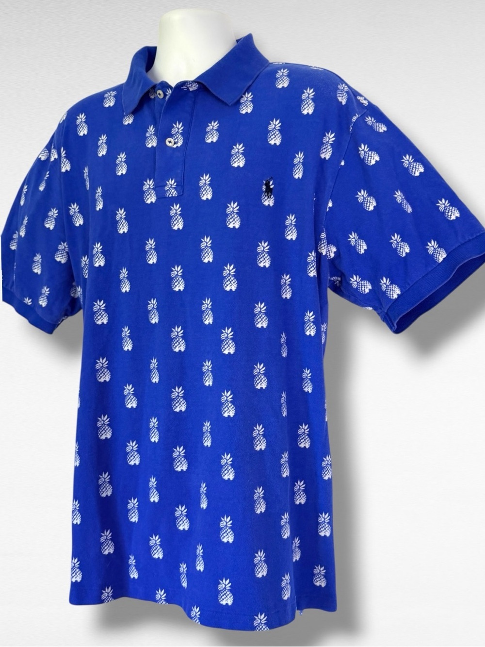 Polo Ralph Lauren 2XLT Blue Pineapple Print Polo Shirt Big Tall  Classic Fit